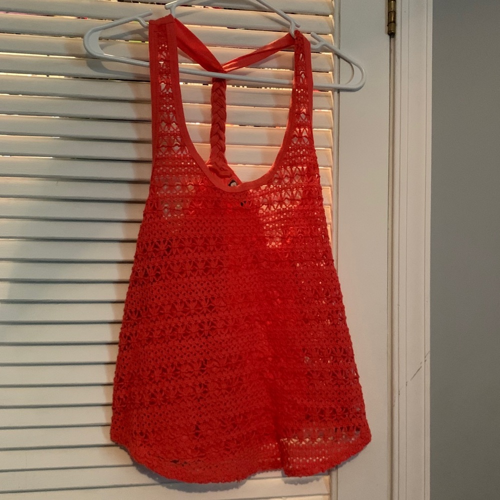 Lace front tank top